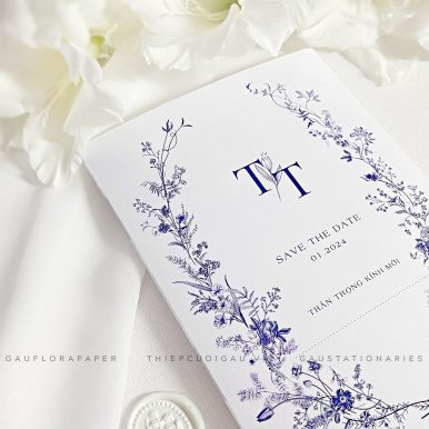 Thiệp cưới Peony Trắng